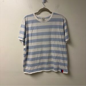 Kule Mister Blue White Striped‎ Short Sleeve Crewneck Tee Size Large
